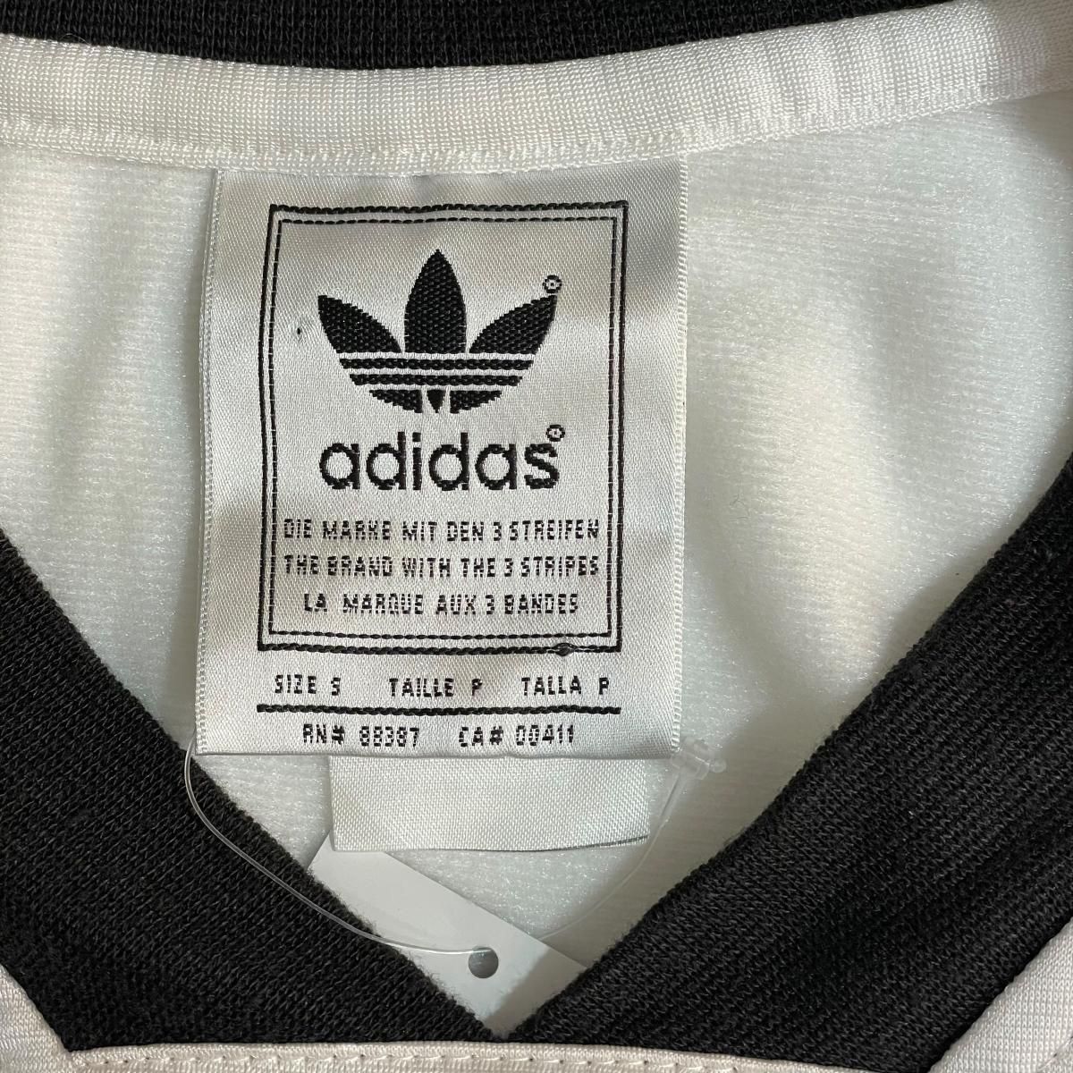 90s adidas Logo S/S Soccer Jersey 白黒 S アディダス サッカー
