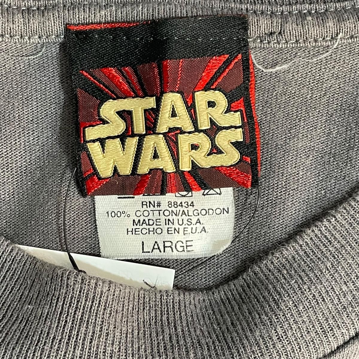 USA製 99年 STAR WARS Print S/S Tee チャコール L 90s スター USA製 99年 STAR WARS Print S/S Tee チャコール L 90s スター
