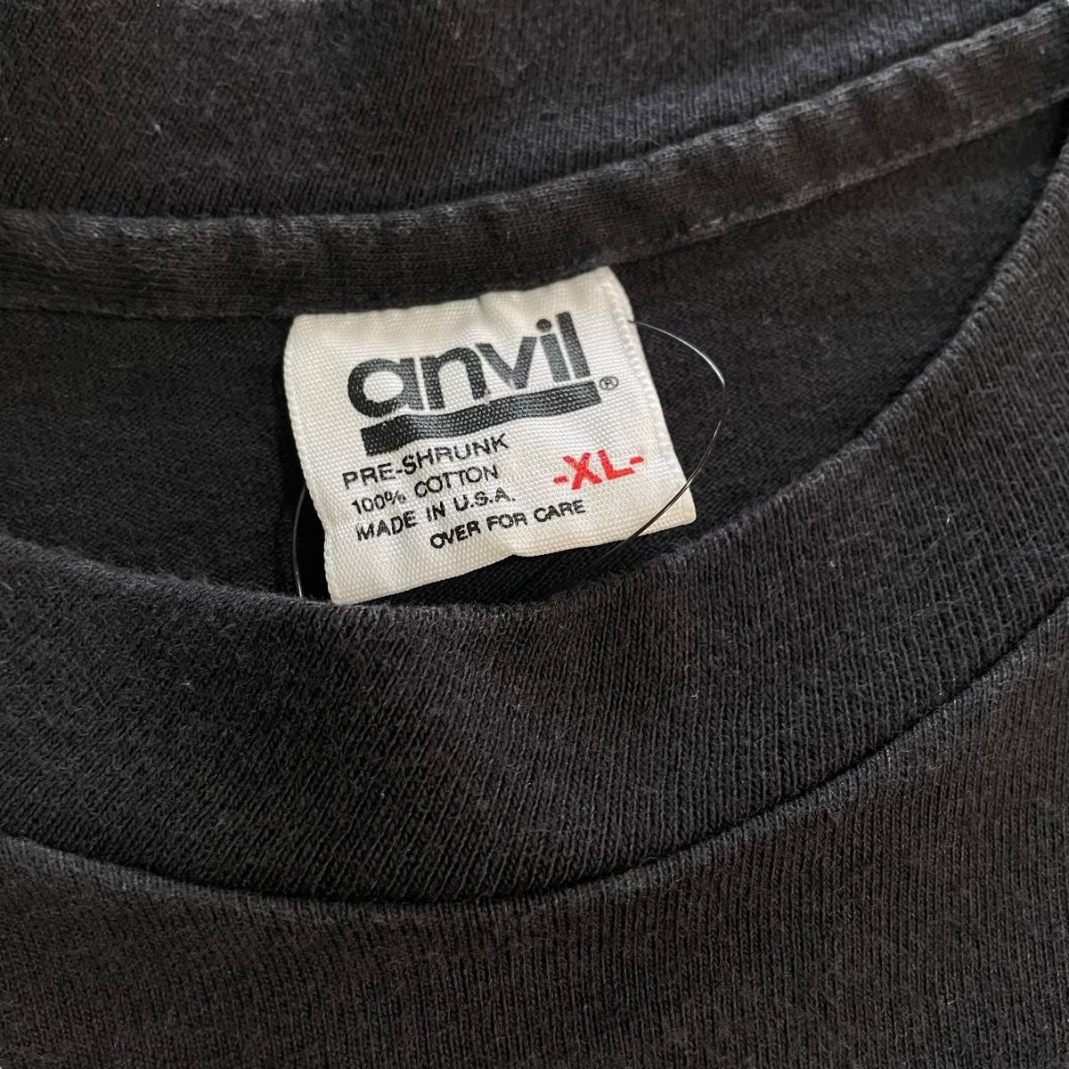 90s USA製 ガーゴイル フェード ボロ ヴィンテージ Tシャツ 墨黒 XL 90s 90年代 音楽 ミュージック 半袖 黒 ブラック プリント