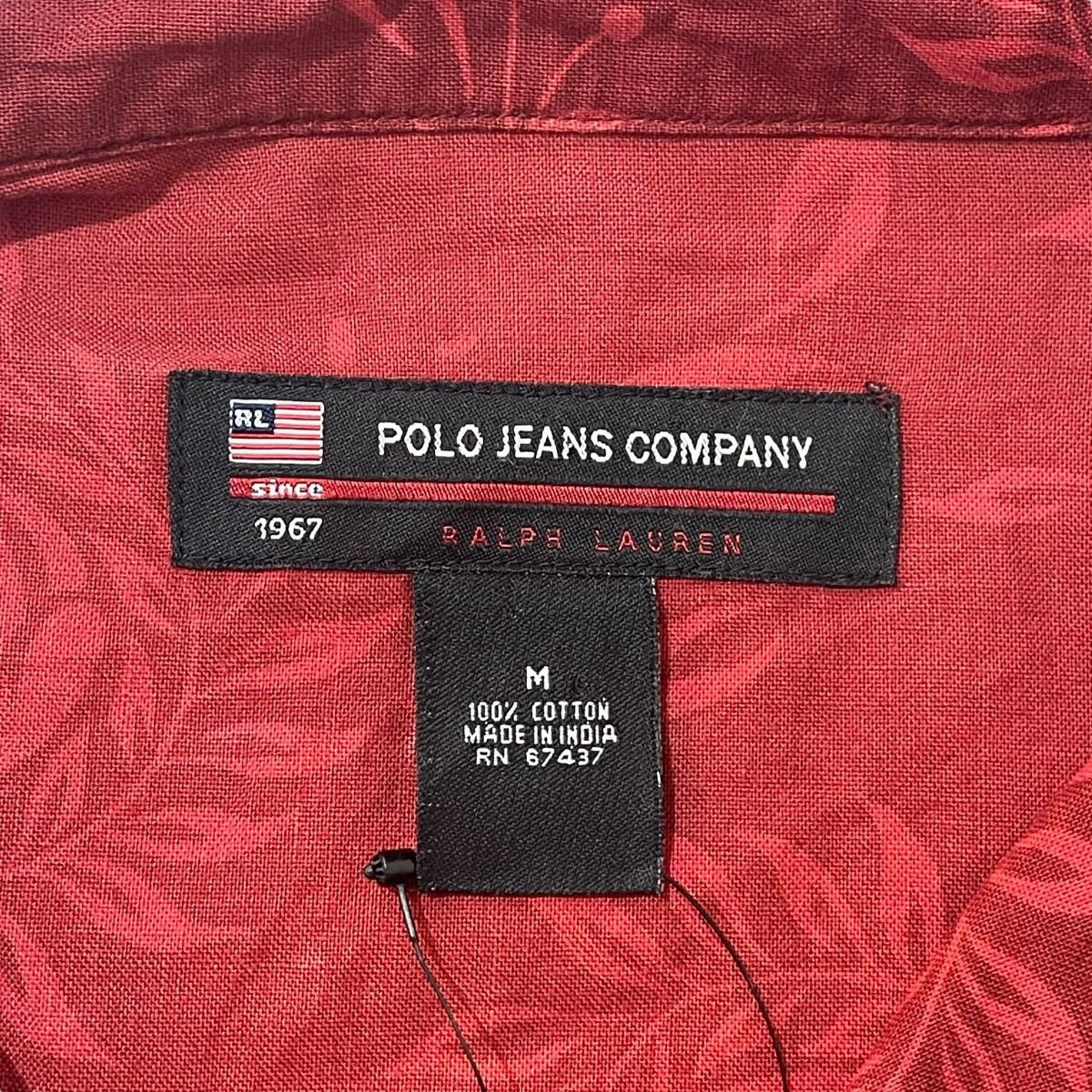 POLO JEANS Cotton S/S Aloha Shirt エンジ M ポロジーンズ 半袖