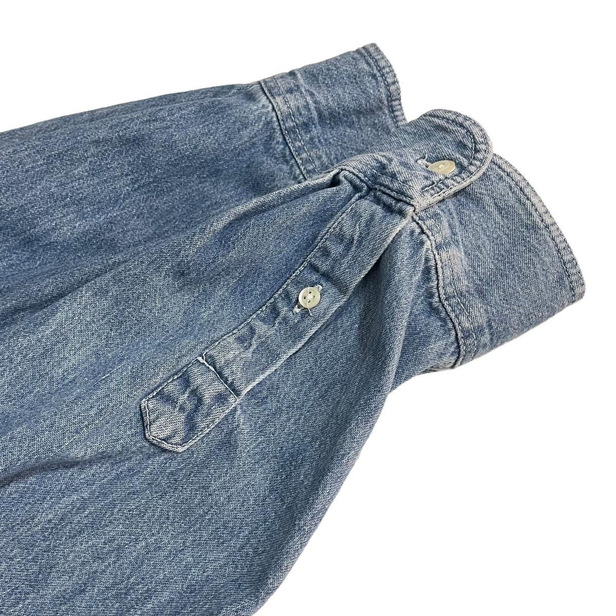 希少　OLD GAP DENIM チンストラップデニムシャツ　実寸 L〜XL 希少 OLD GAP DENIM チンストラップデニムシャツ 実寸 L〜XL 90's Old
