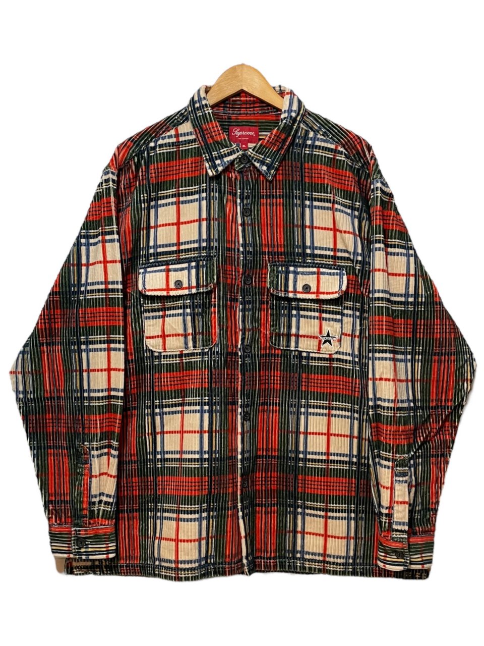 新品 22SS SUPREME Corduroy L/S Shirt XL PLAID シュプリーム 長袖シャツ コーデュロイ ワンポイントロゴ -  NEWJOKE ONLINE STORE