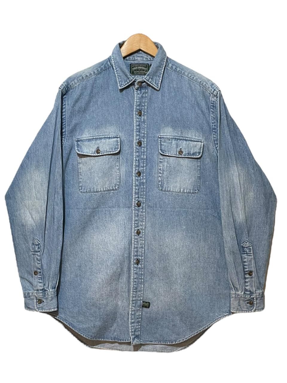 90s POLO COUNTRY Denim L/S Shirt 薄青 M ポロカントリー 長袖 90s POLO COUNTRY Denim L/S Shirt 薄青 M ポロカントリー 長袖