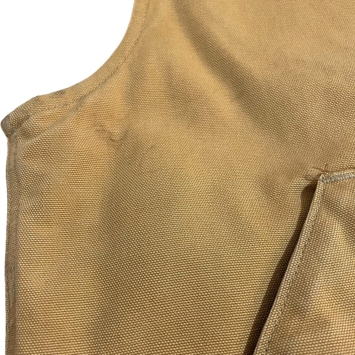 90s Carhartt Quilting Lined Duck Vest ベージュ L相当