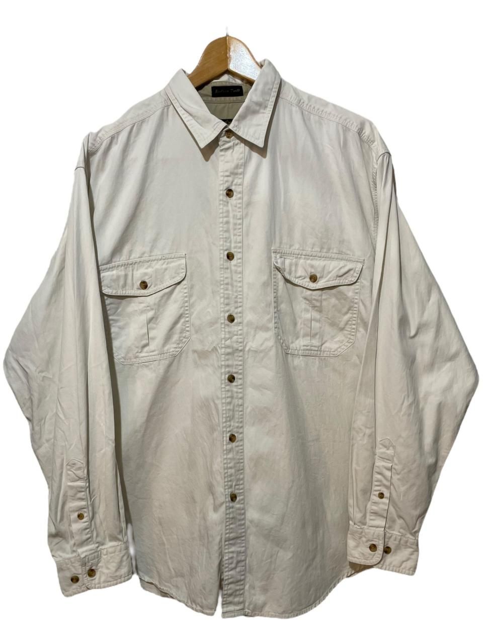 格安SALEスタート! Bauer Eddie 80s~90s Rufton エディー L 白 Shirt L/S Twill 男性用