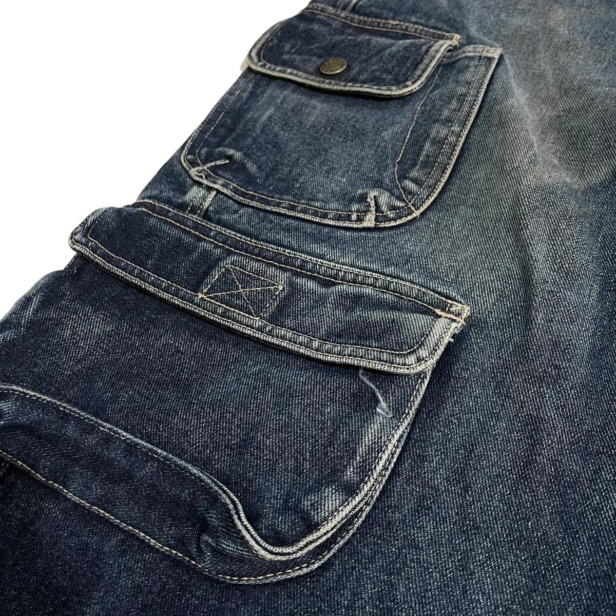 00s PELLE PELLE Denim Cargo Pants 青 W34×L33 ペレペレ デニム 00s PELLE PELLE Denim Cargo Pants 青 W34×L33 ペレペレ デニム