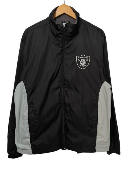 Reebok オークランドレイダース ナイロンスタジャン 黒 L 中綿 刺繍