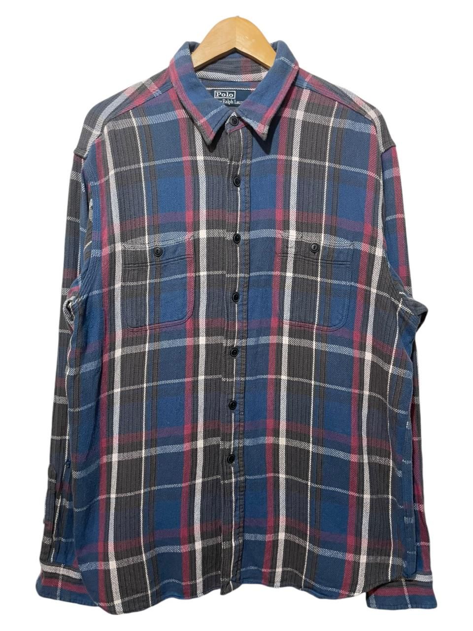 Polo Ralph Lauren Flannel L/S Shirt 青赤灰 XL ポロラルフ Polo Ralph Lauren Flannel L/S Shirt 青赤灰 XL ポロラルフ