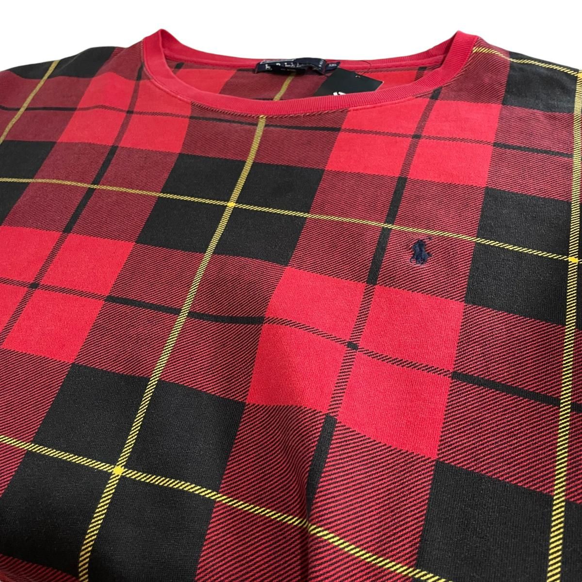 Polo Ralph Lauren Check Crew Neck Sweatshirt 赤黒 XXL ポロ Polo Ralph Lauren Check Crew Neck Sweatshirt 赤黒 XXL ポロ