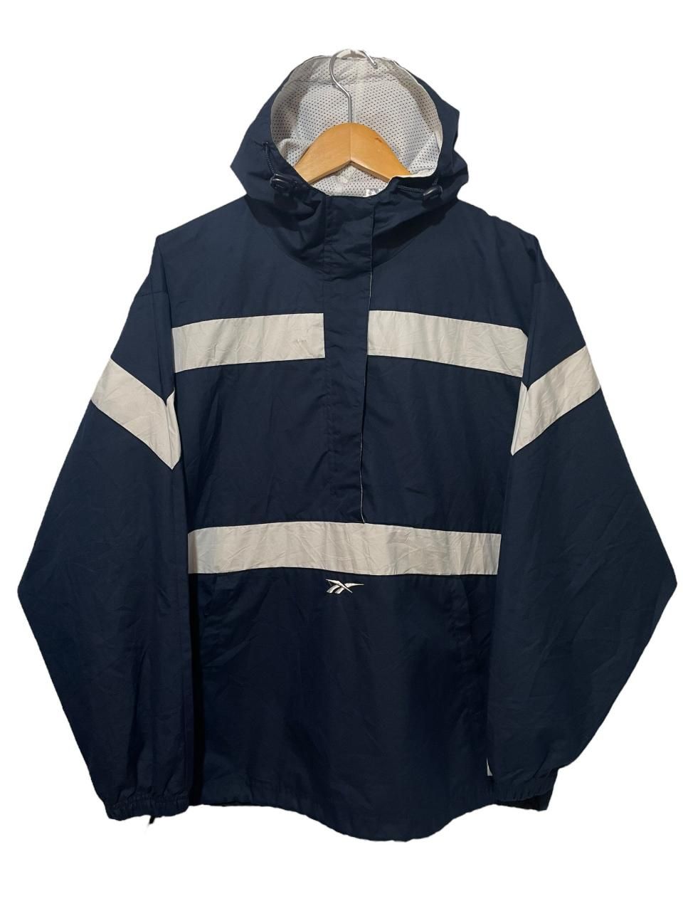00s Reebok Nylon Anorak Parka 紺白 L リーボック ナイロン