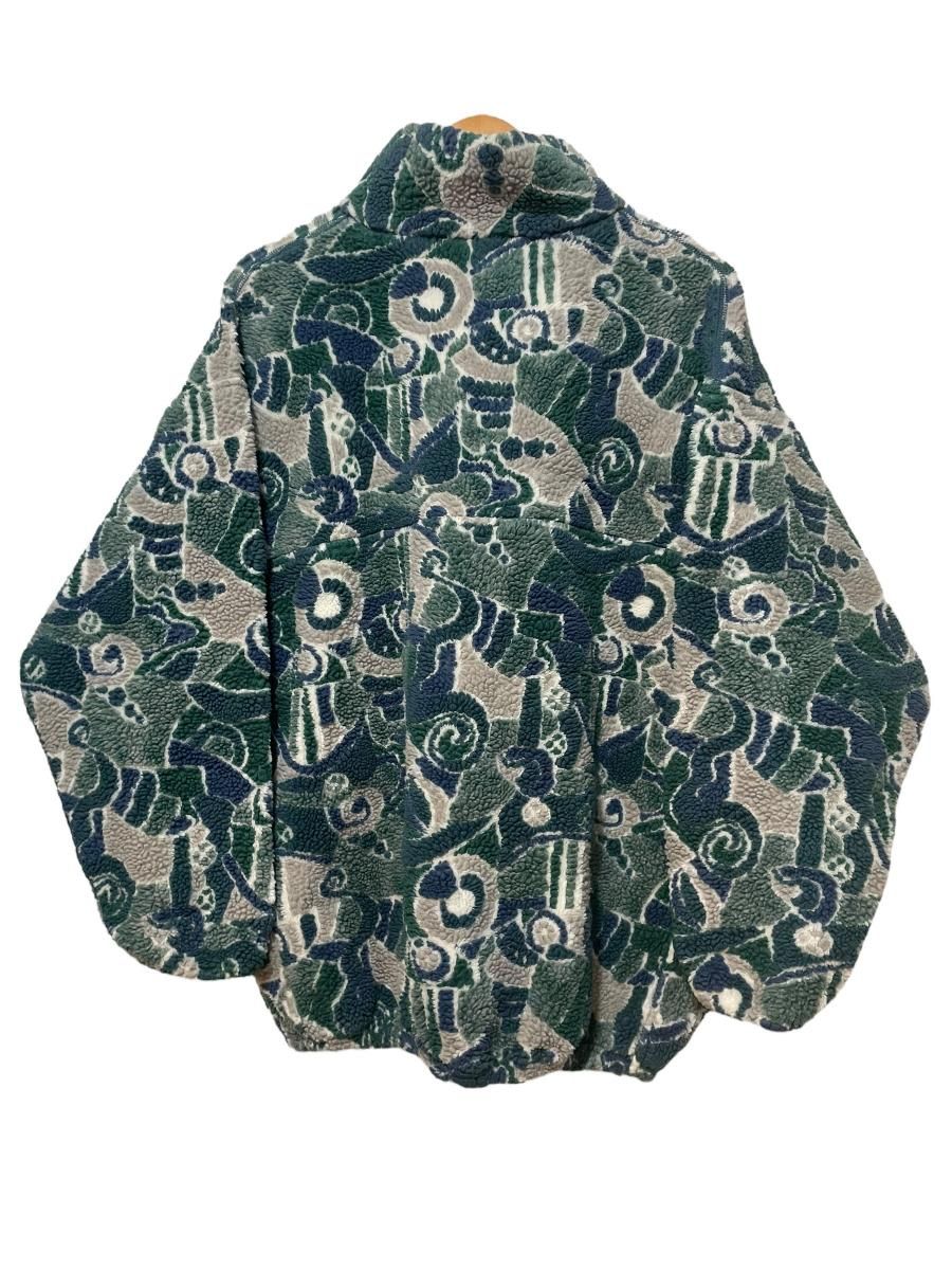 USA製 90s EMS フリースジャケット ハーフジップ 総柄 XL相当 USA製 90s EMS フリースジャケット ハーフジップ 総柄 XL相当