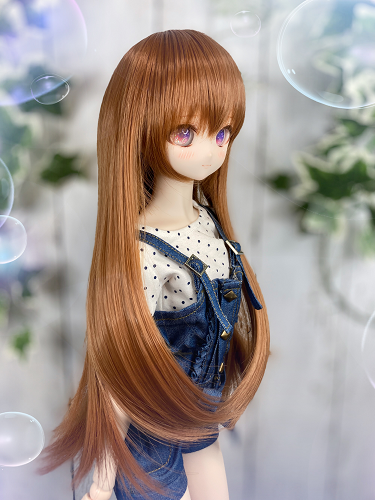 ドールウィッグ*ロングヘアー*チョコブラウン*9~9.5インチ*ドルフィー