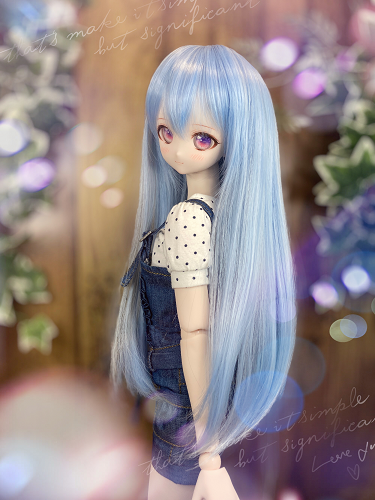 ドールウィッグ*ロングヘアー*スノーブルー*9~9.5インチ ドールウィッグ*ロングヘアー*スノーブルー*9~9.5インチ