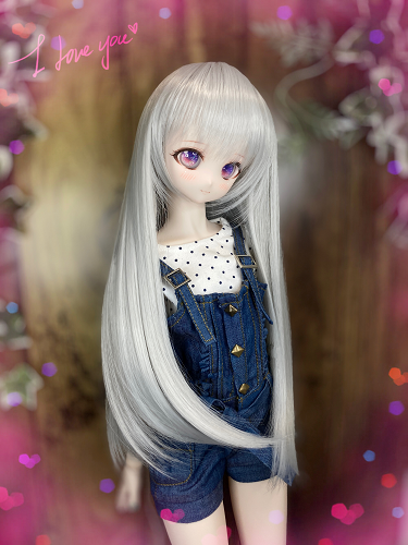 ドールウィッグ*ロングヘアー*シルバーアッシュ*9~9.5インチ ドールウィッグ*ロングヘアー*シルバーアッシュ*9~9.5インチ