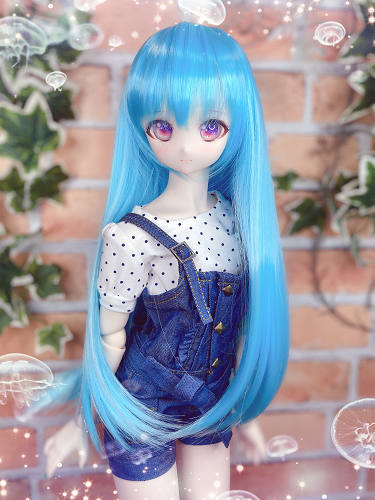 ドールウィッグ*ロングヘアー*シーソルト*9~9.5インチ*ドルフィー