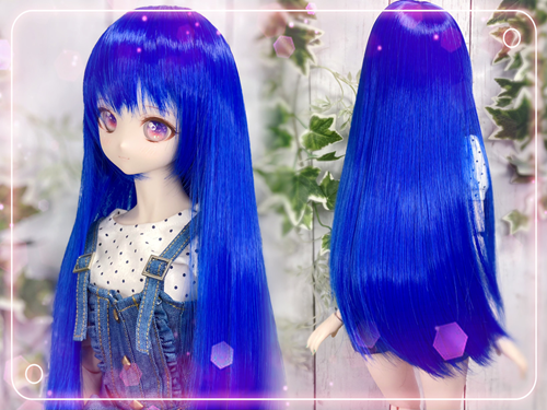 ドールウィッグ*ロングヘアー*ディープブルー*9~9.5インチ ドールウィッグ*ロングヘアー*ディープブルー*9~9.5インチ