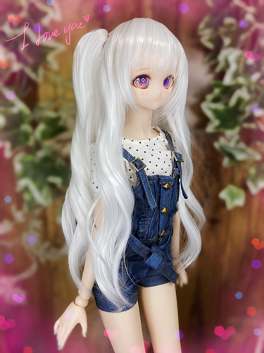 ドールウィッグ*ロングヘアー*ディープブルー*9～9.5インチ