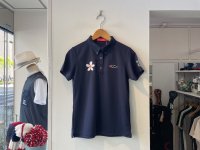 <img class='new_mark_img1' src='https://img.shop-pro.jp/img/new/icons14.gif' style='border:none;display:inline;margin:0px;padding:0px;width:auto;' /> rough & swell flower  polo .w   /  navy