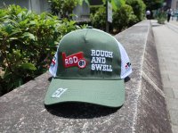 rough&swell    red  iron  mesh   cap   olive