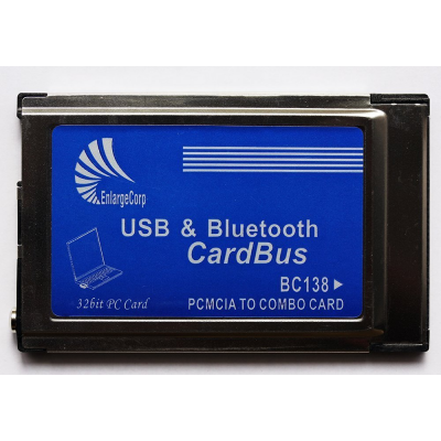 AKE BC138 PCMCIA CardBus USB2.0 & Bluetoothアダプタ (横54mm×縦85mm×厚さ5mm)
