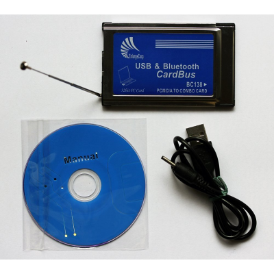 AKE BC138 PCMCIA CardBus USB2.0 & Bluetoothアダプタ (横54mm×縦85mm×厚さ5mm)