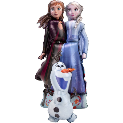 エアウォーカー アナと雪の女王2 エルサ アナ オラフ メタリックバルーン (横68cm×縦147cm)