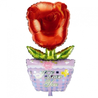 鉢植えのバラ メタリックバルーン (横44cm×縦92cm)