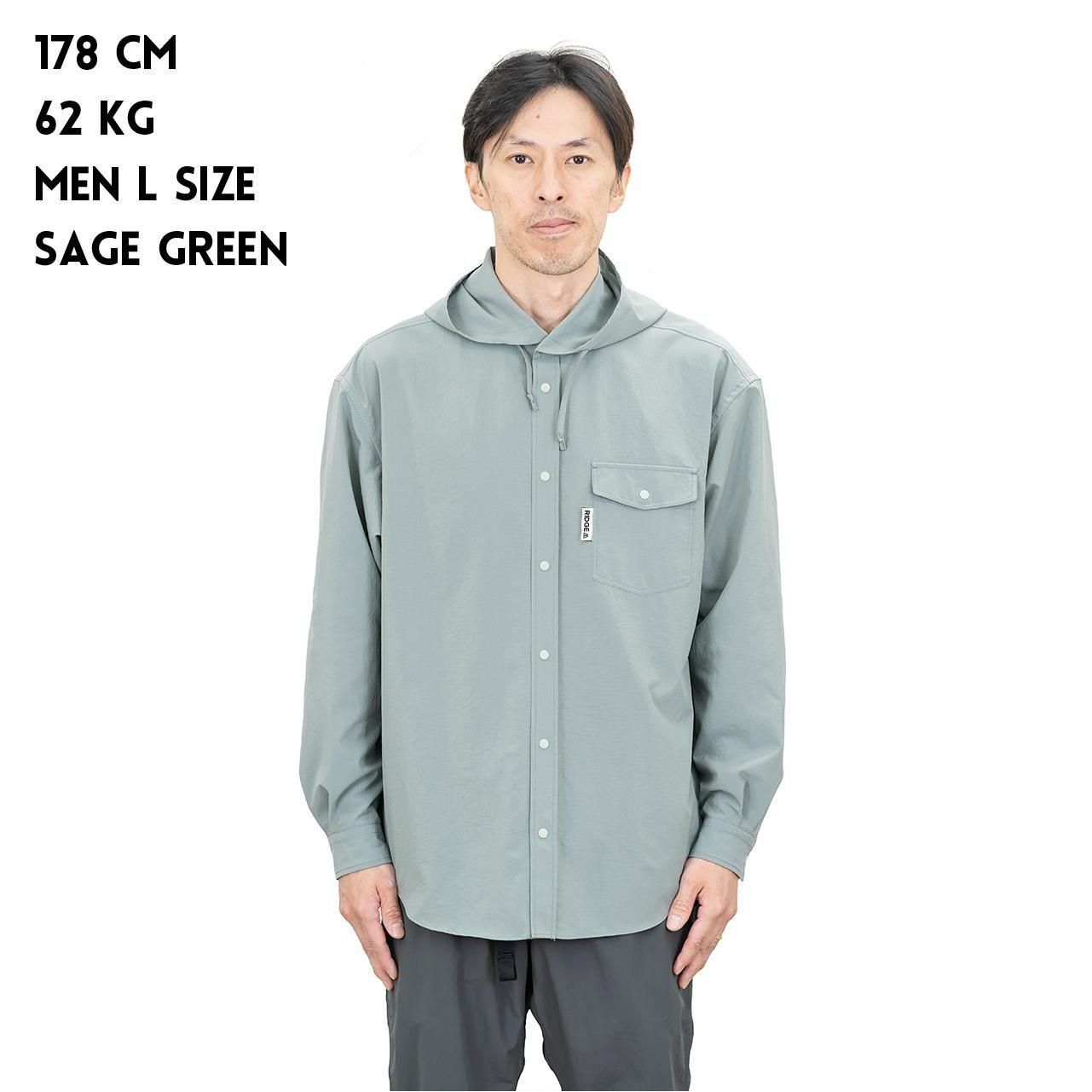 Hooded Long Sleeve Shirt - 宗像山道具店 by GRIPS Hooded Long Sleeve Shirt - 宗像山道具店 by GRIPS
