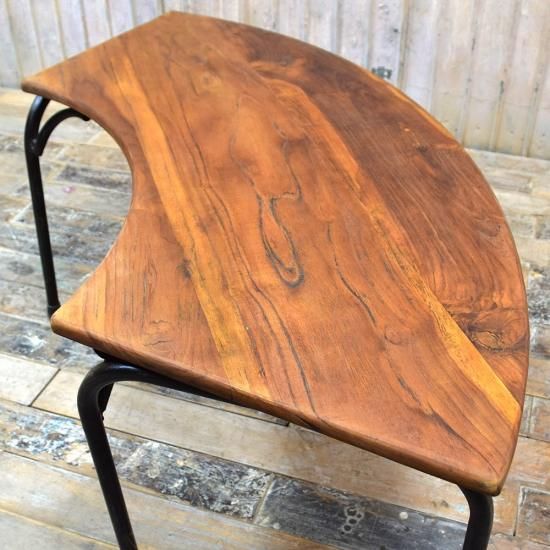 キャプテンスタッグ 村の鍛冶屋 コラボ ローテーブル オーク