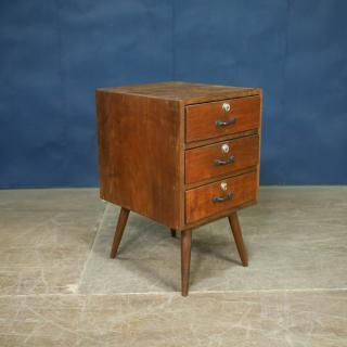 M♦東サセール 北欧ヴィンテージ 組み接ぎチーク無垢 オイル仕上げ チェスト 北欧の3段チェスト ヴィンテージ｜アンバーデザイン