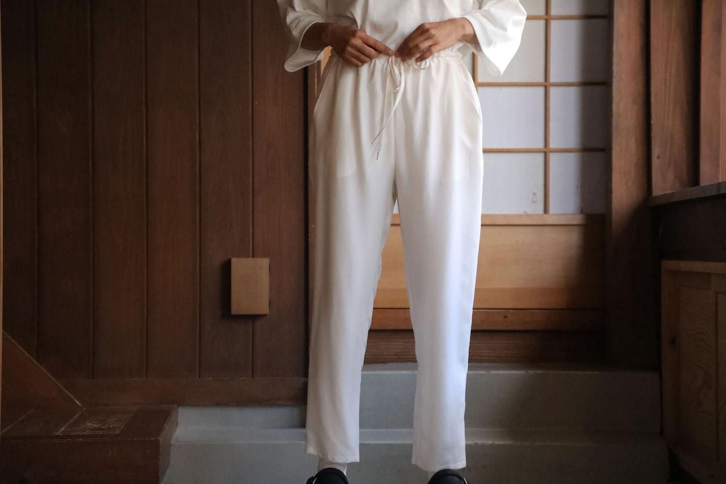 Yoli Silk pants（White） - マーマーなブックス アンド ソックス