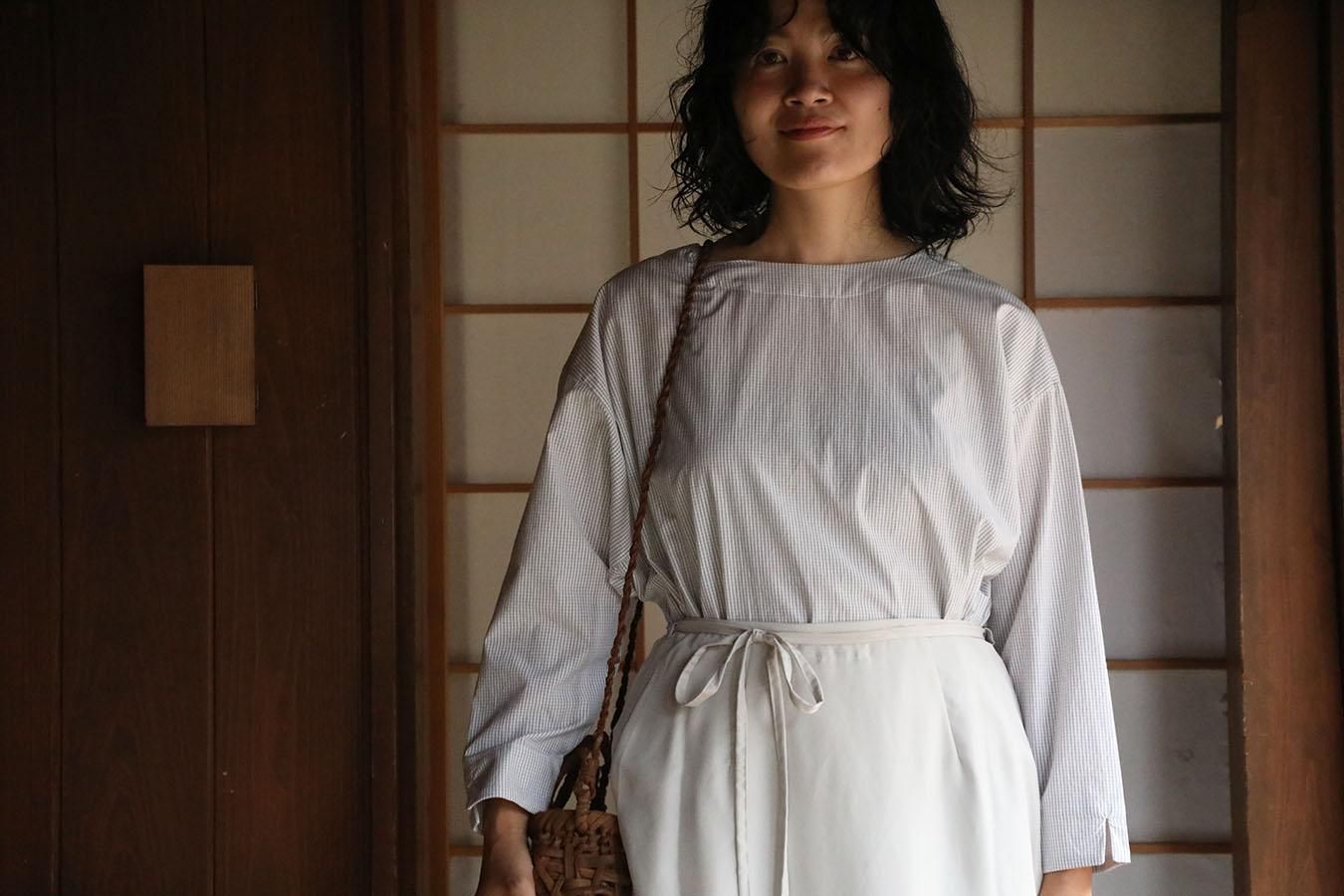 Yoli ヨリ　Check boatneck onepiece Yoli Check boatneck onepiece ベージュ ｜くらすこと