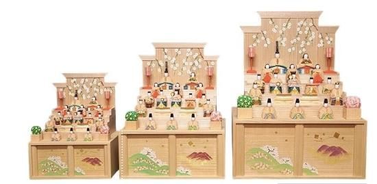 奈良一刀彫 雛人形 吉岡一泰作 段雛ー小（五段飾り）1点限り即納
