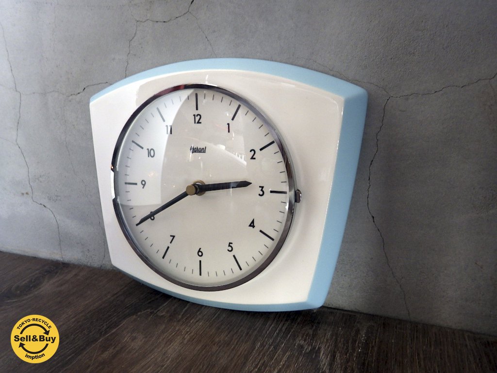 ドイツ garant 陶製ビンテージクロック 稼働品 陶器製 壁掛け時計 ♪
