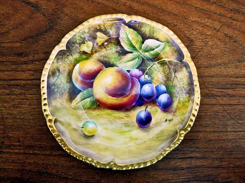 独特の上品 美品 ロイヤルウースター ペインテッドフルーツ 額装