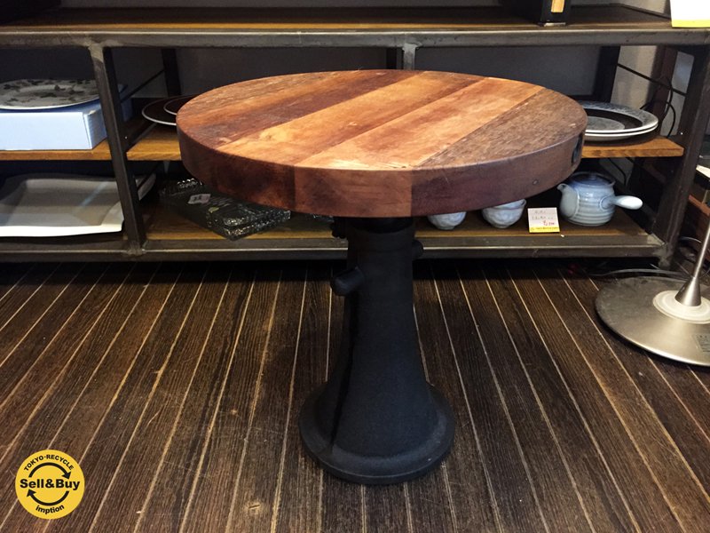 インダストリアルデザイン 木味 古材無垢 アイアン サイドテーブル