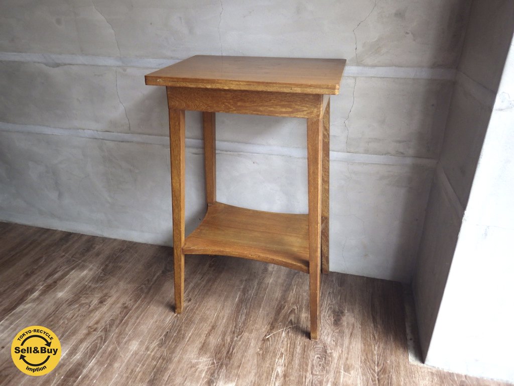 レトロビンテージの木製サイドテーブル / 花台 83cm ♪