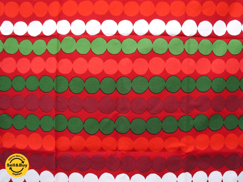 Marimekko マリメッコ Rasymatto ファブリック生地 Us限定色 クリスマスカラー 134x121cm