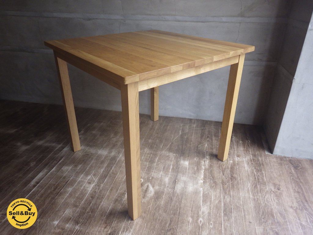 無印良品 MUJI / オーク 無垢材 ダイニングテーブル 正方形 幅80cm 2人 