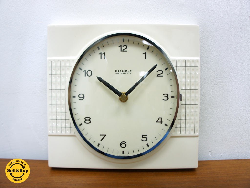 ドイツ70’sヴィンテージ KIENZLE 陶器製 ウォールクロック 掛け時計