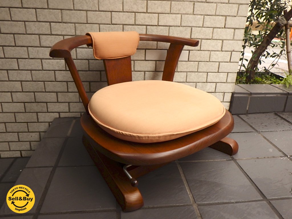 美品 カリモク家具 木製 回転座椅子 座椅子 和座椅子 ② - library 
