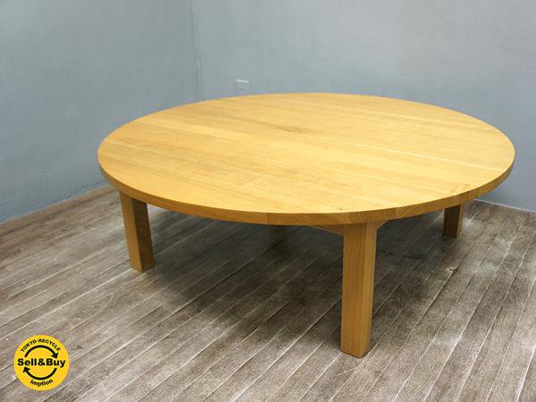 無印良品 MUJI 木製 ダイニング テーブル ラウンド型 丸 タモ材 ◇