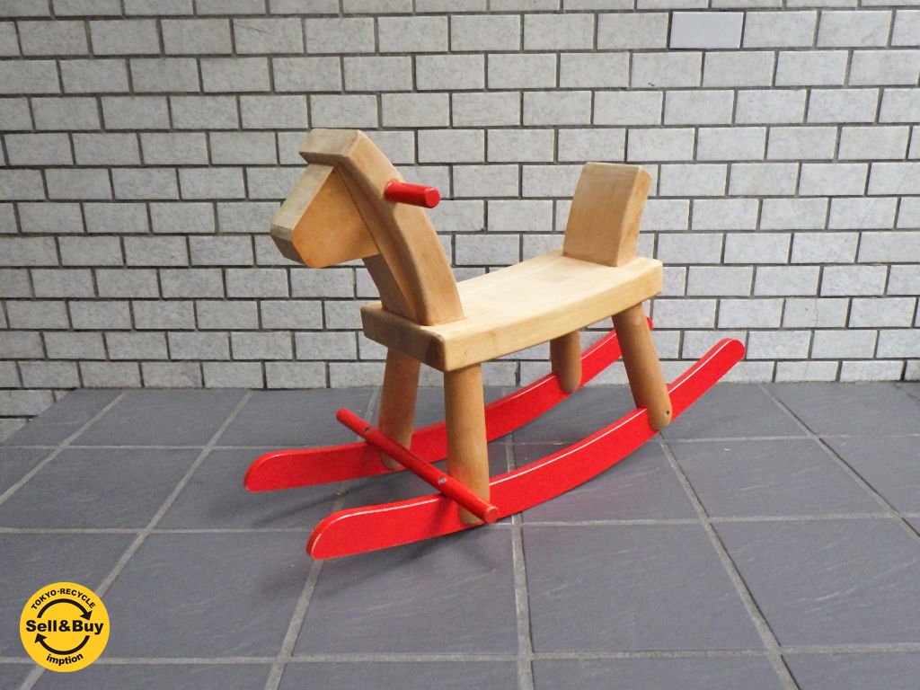【S△494】JUSSILA 北欧フィンランド　木馬　ロッキングホース　木製玩具