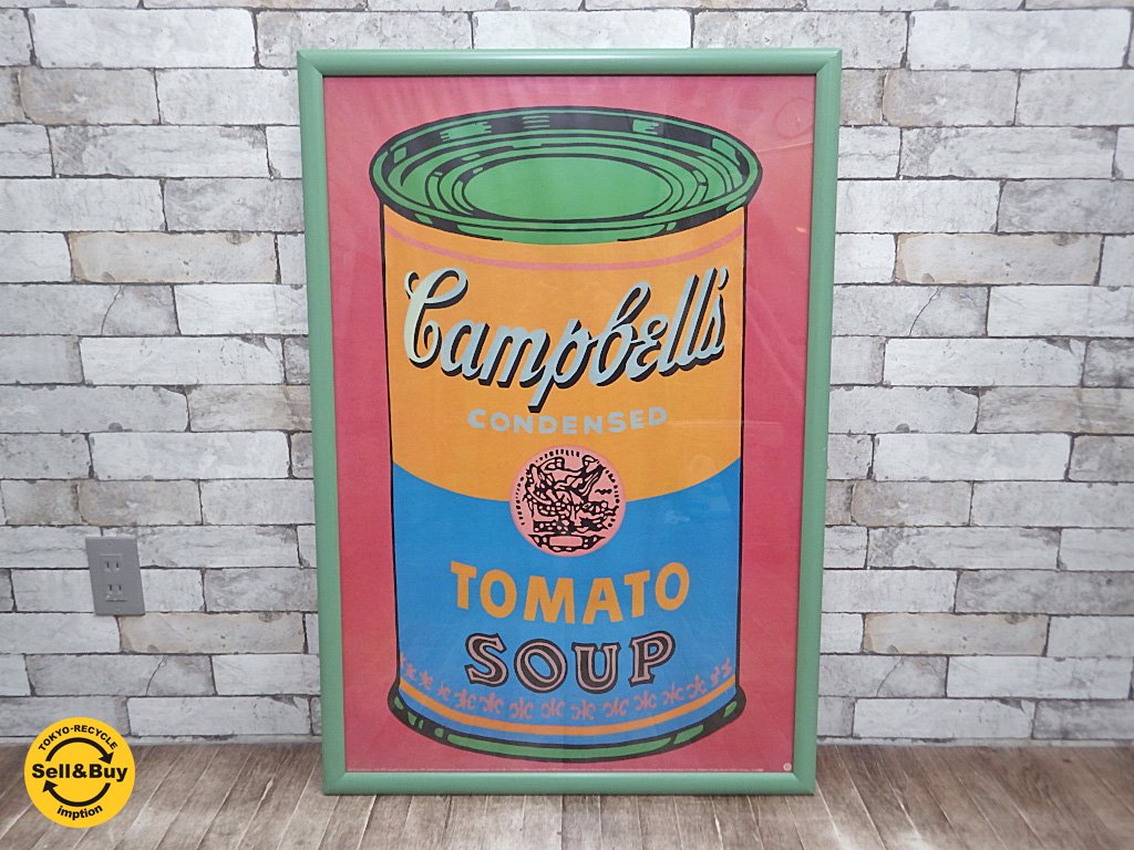 アンディ ウォーホル Andy Warhol キャンベルのスープ缶 Campbell S Tomato Soup Can ポスター 額装