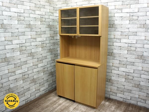 無印良品 Muji 木製カップボード ワゴン付 タモ材 食器棚 カップボード キッチンボード 無印良品 Muji 木製カップボード ワゴン付 タモ材 食器棚 カップボード キッチンボード