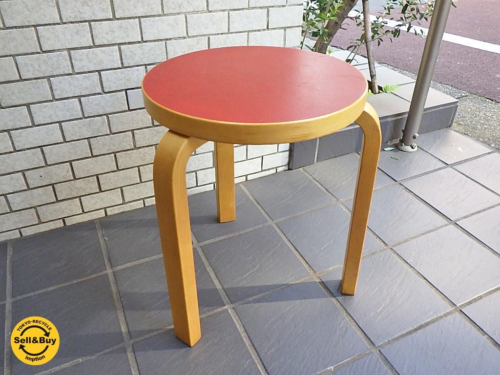 アルテック Artek スツール60 stool60 リノリウムレッド ビンテージ □