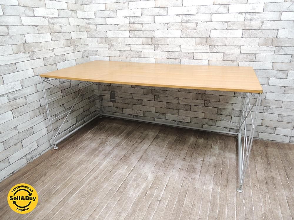 Muji 無印良品 スチール製 ユニットシェルフシリーズ デスク タモ材天板 W160cm 希少な廃盤アイテム