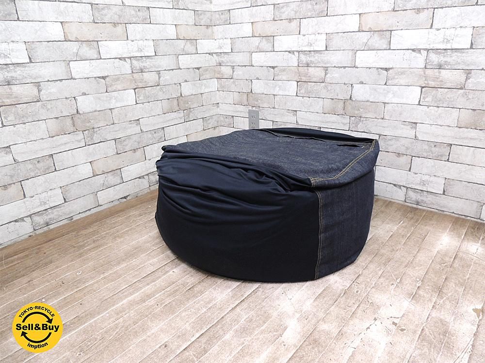 無印良品 MUJI ビーズクッション 体にフィットするソファ デニムカバーリングタイプ 65cmサイズ ○ 無印良品 体にフィットするソファ デニム
