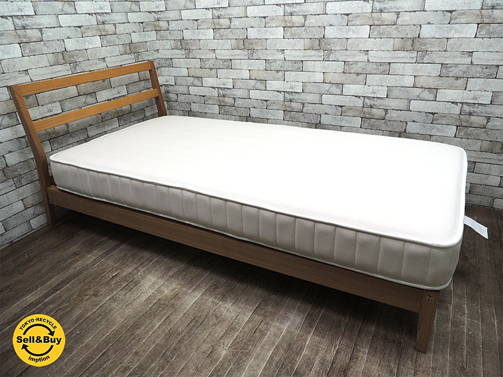交渉中】無印良品 タモ材 ベッドフレーム シングル - シングルベッド