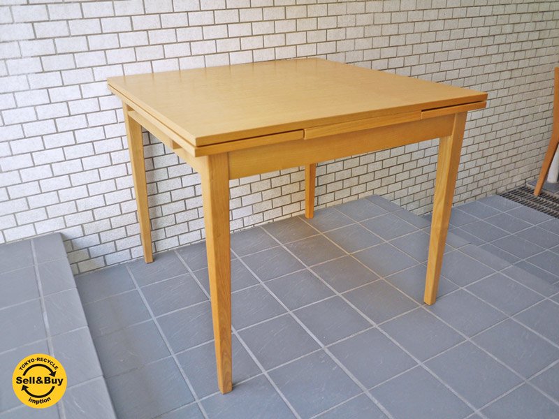 無印良品 MUJI タモ材 伸長式ダイニングテーブル 幅80～130cm EX 